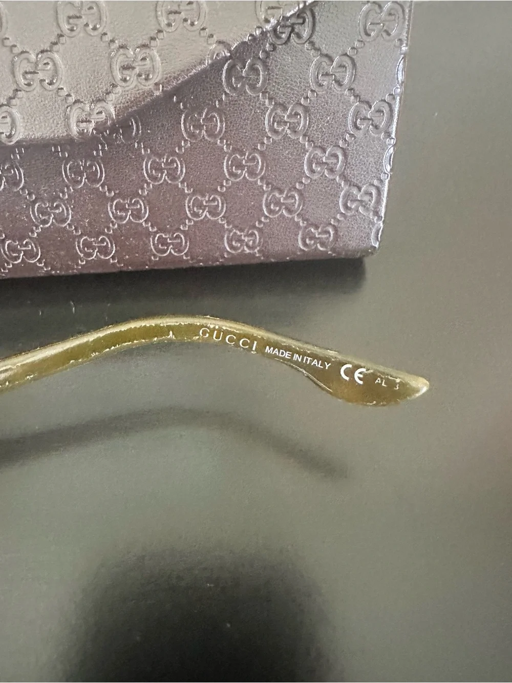 Authentic Gucci Sunglasses Temple with Monogram Case